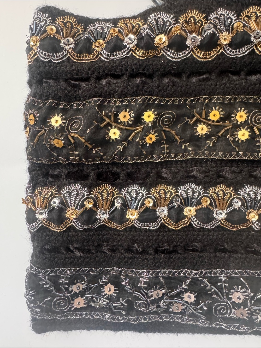 Black Embellished Tote with Gold & Silver Accents - Picture 4 of 8